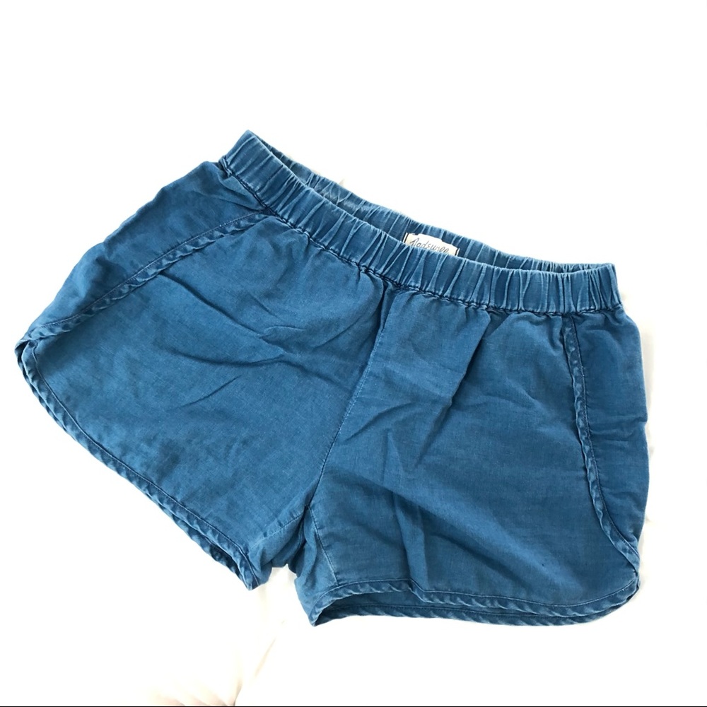 Madewell Chambray Linen Pull On Shorts Size S